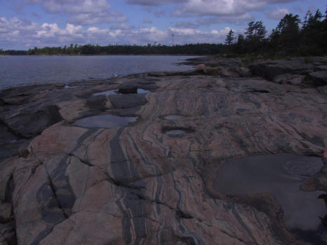 Natural rock moldings on Georgian Bay